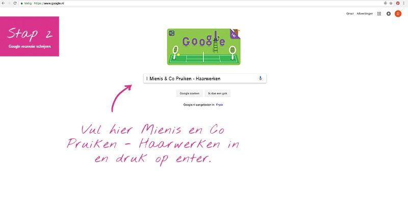 Google Recensie stap 2 van Mienis & Co Pruiken - Haarwerken te Delft en Monster